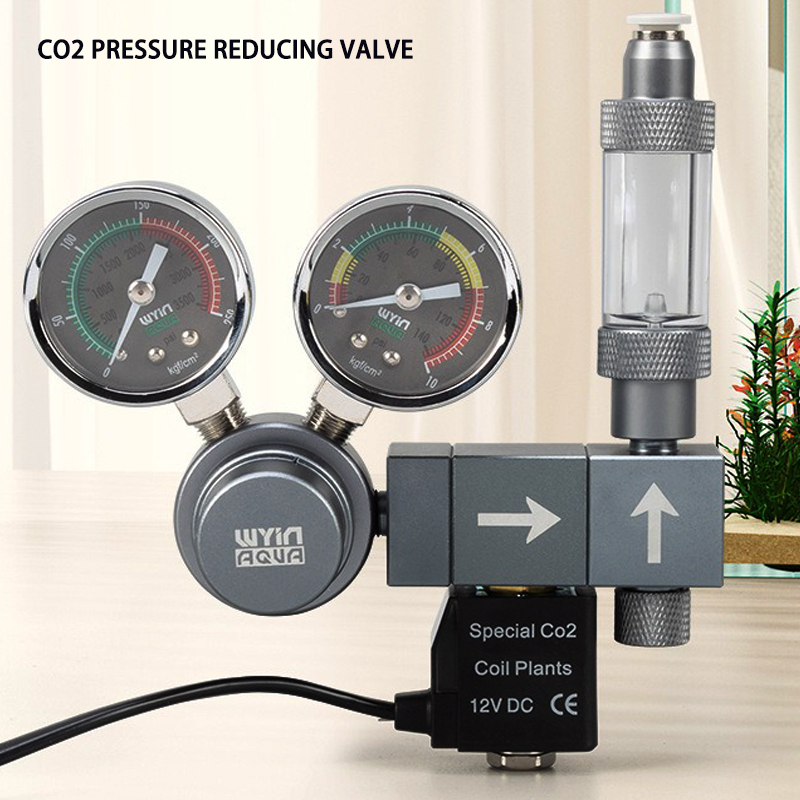 Co2 Regulator Dual Stage - Aquarium CO2-regelaar Dubbele meter Solenoïdeklep Snelle
