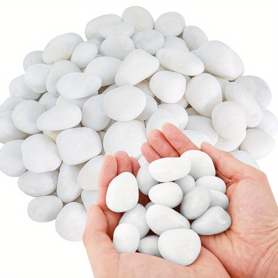 Aquarium Plants - 200/400g Witte Hooggepolijste Natuurlijke Kiezels 2-3