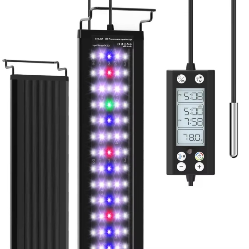 Planted Aquarium Cycling - 24/7 Programmeerbare Aquariumlamp met LCD-monitorthermometer voor