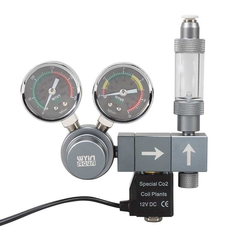 Co2 Regulator Dual Stage - Aquarium CO2-regelaar Dubbele meter Solenoïdeklep Snelle