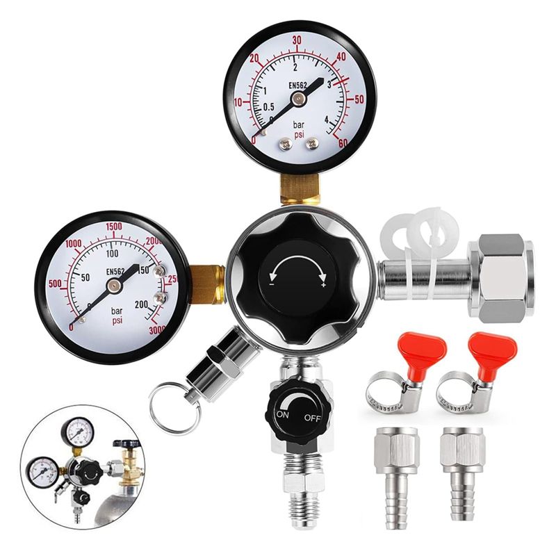 Co2 Regulator Dual Stage - CGA-320 vatregelaar, dubbele fase meter Co2-regelaar