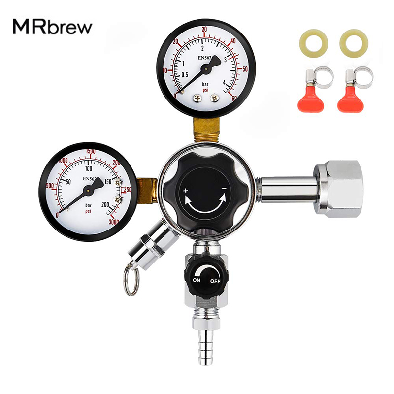 Co2 Regulator Dual Stage - Dual Gauge CO2 Tapbier Regulator Drukregelaar