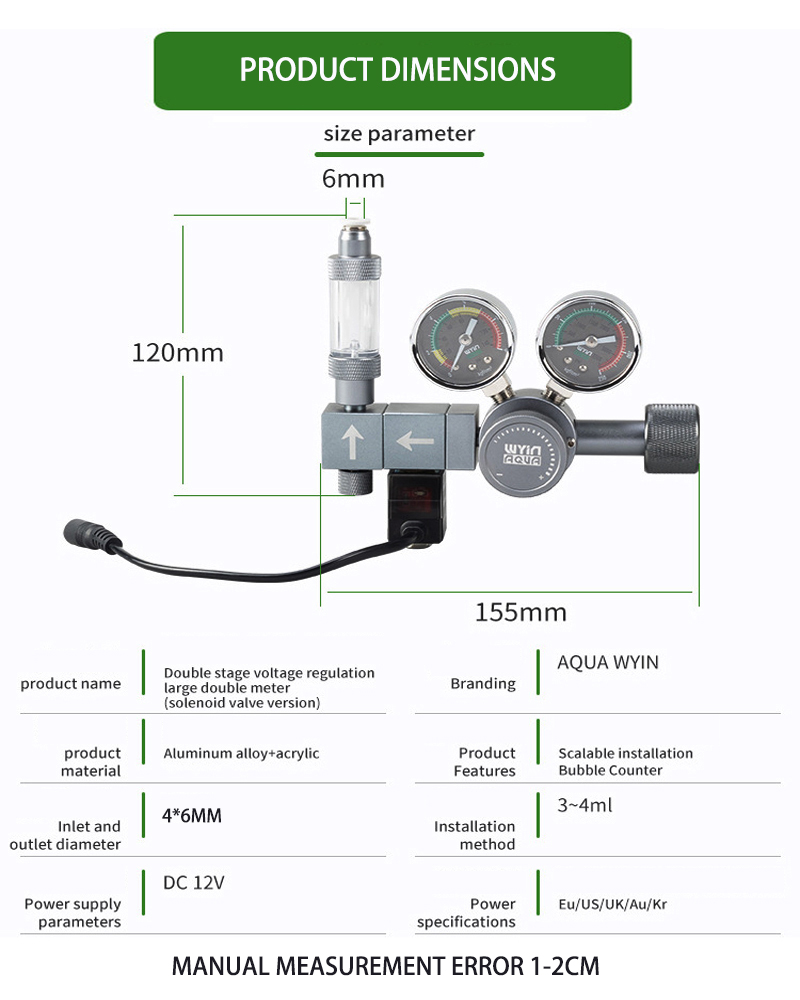 Aquarium DIY CO2-regelaar Dubb - Co2 Regulator Dual Stage recensie en prijs
