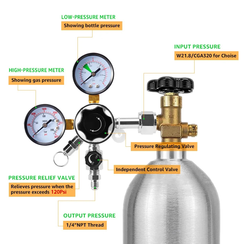 Dual Gauge Co2-regelaar Hogedr - Co2 Regulator Dual Stage recensie en prijs