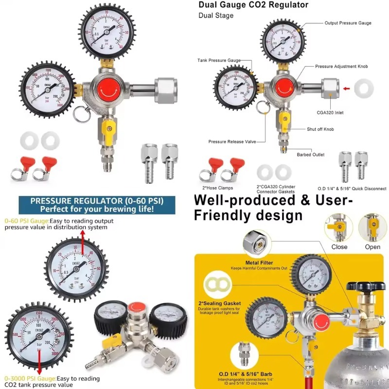 CO2-regelaar voor tapbier, 60  - Co2 Regulator Dual Stage recensie en prijs