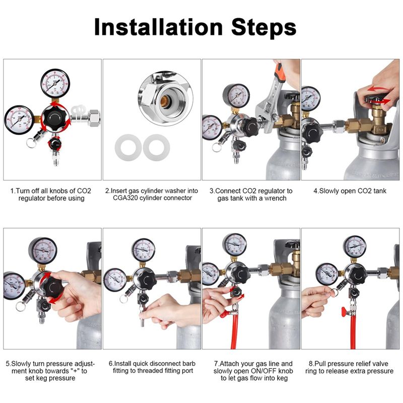 CGA-320 vatregelaar, dubbele f - Co2 Regulator Dual Stage recensie en prijs