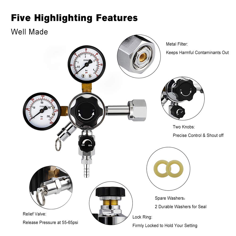 Dual Gauge CO2 Tapbier Regulat - Co2 Regulator Dual Stage recensie en prijs